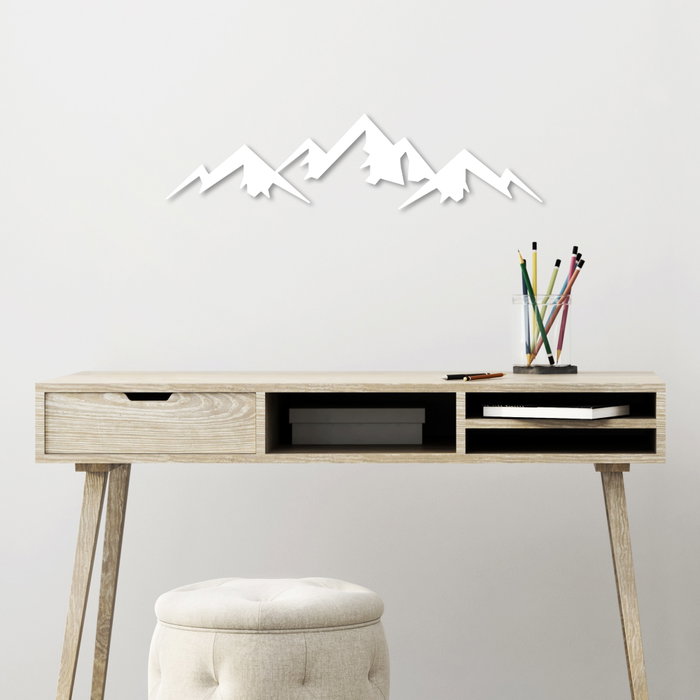 Wallity Mountain - 8 Escultura de pared blanca en metal